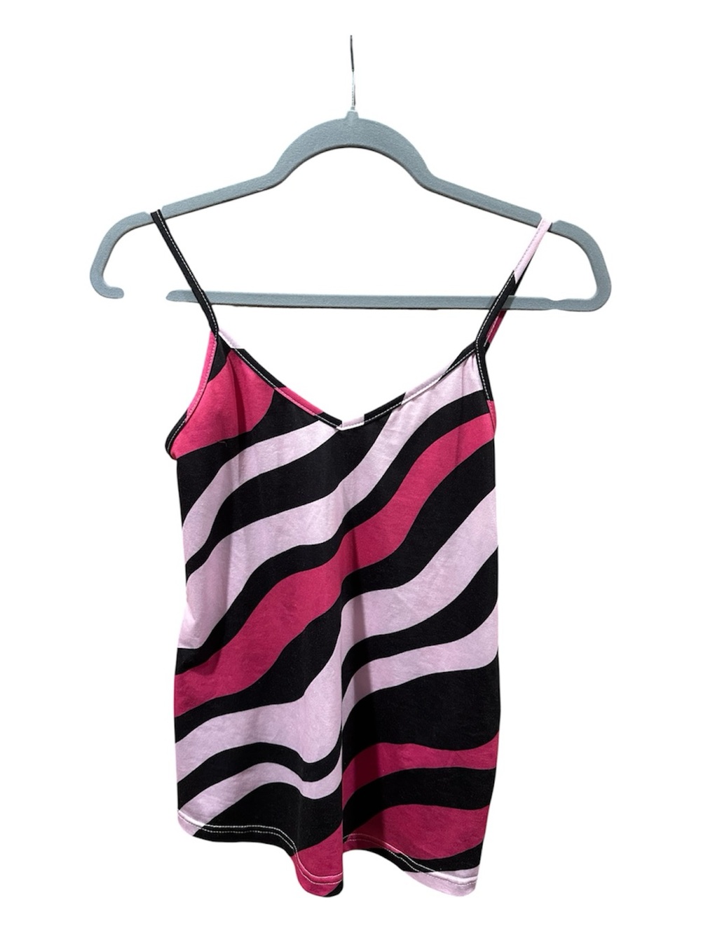 ☀️SHEIN Pink & Black Wavy Stripe V-Neck Cami